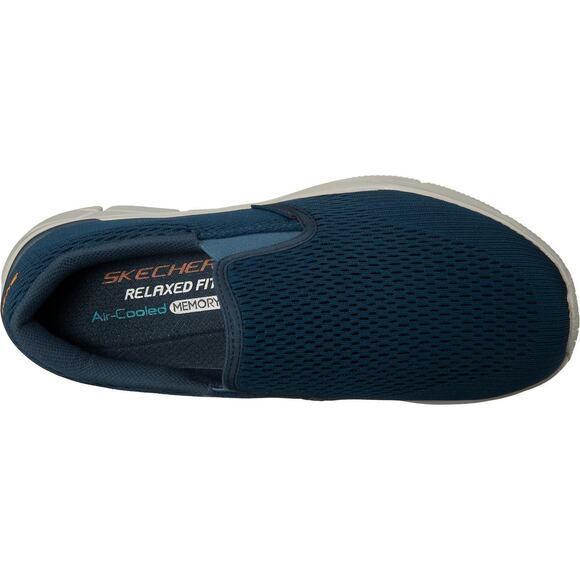 Skechers Mens Slip-on Comfort Loafer, Navy/Orange, 9.5 US